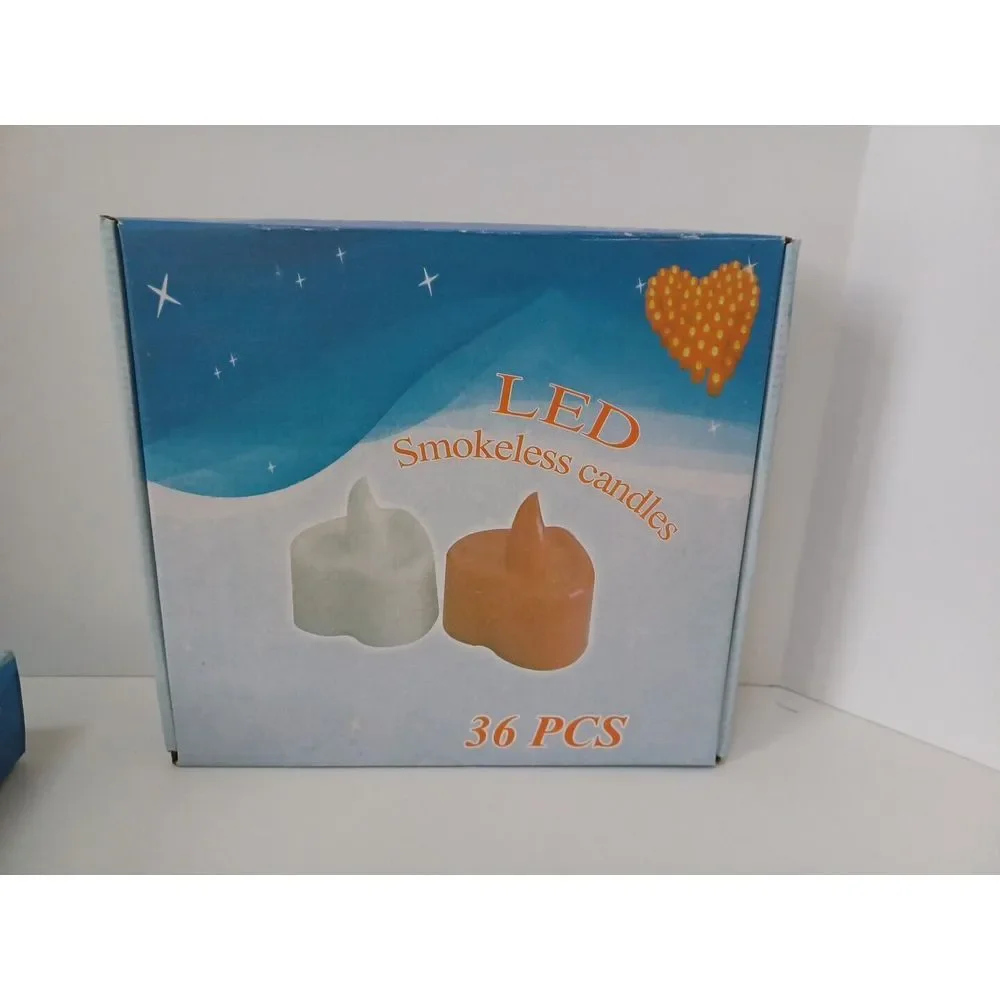 36pcs Heart Shaped Candles, Smokeless Tealights Candle,‎ Tea Light Candles